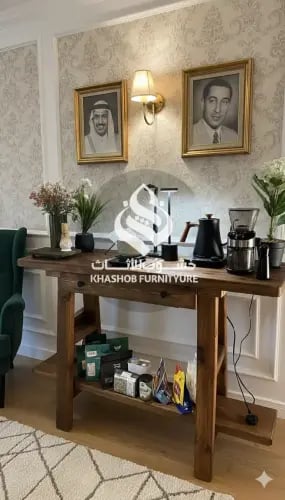 ركن قهوة كلاسك مع الرف