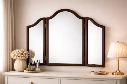 مراية تسريحة الهبة الخشبية