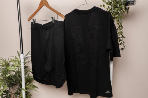 طقم رجالي اوفر سايز خامة طبية اسود