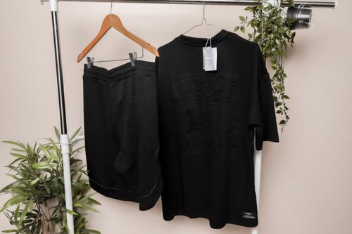 طقم رجالي اوفر سايز خامة طبية اسود