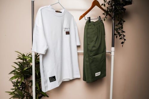 طقم كامل اوفر سايز ابيض وأخضر