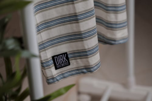 تيشيرت مقلم اوفر سايز ازرق