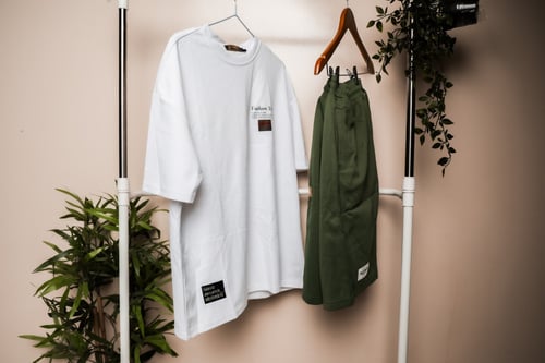 طقم كامل اوفر سايز ابيض وأخضر