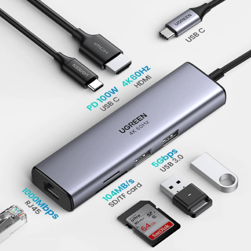 يوجرين - محول USB-C بمنافذ متعددة