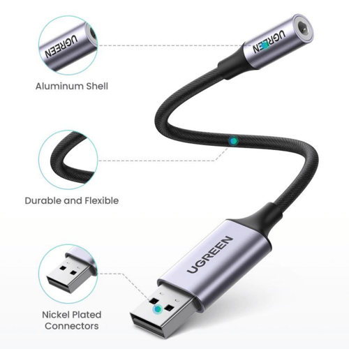 يوجرين - محول USB-A إلى منفذ AUX