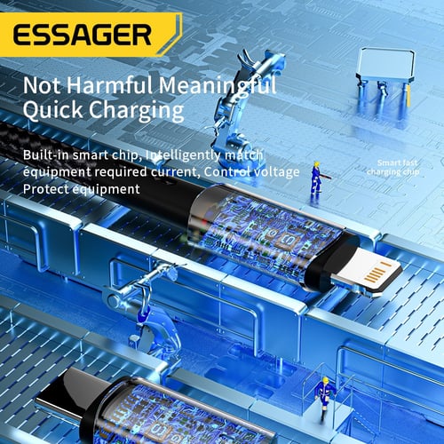 يساجر كابل للشحن السريع والإضاءة مع منفذ يو إس بي...