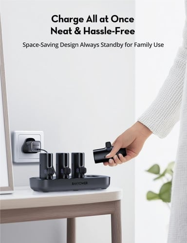 راف باور منصة 4 بطاريات بسعة 5000 ملي امبير بقوة 2...