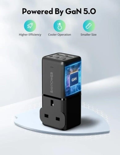 راف باور منصة شحن بـ 3 منافذ ومنفذ طاقة بقوة 75 وا...