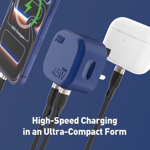 جودا شاحن جداري فولت بود بقوة 45 واط بمنفذين تايب...