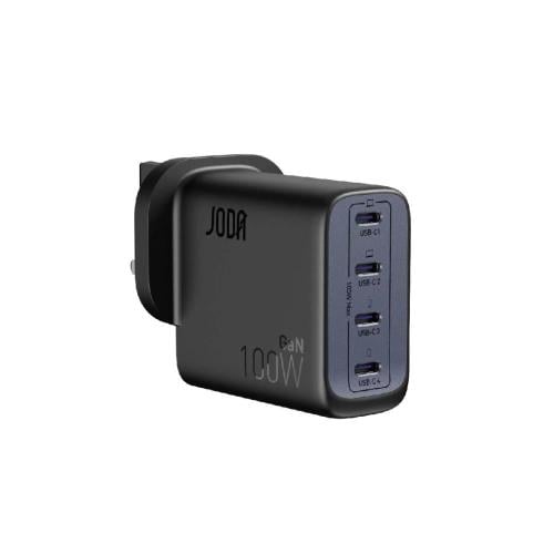 جودا شاحن جداري بقوة 100 واط باربع منافذ تايب سي -...