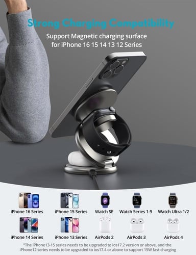 راف باور منصة شحن بريميوم ستاند وشاحن ماج سيف بقوة...