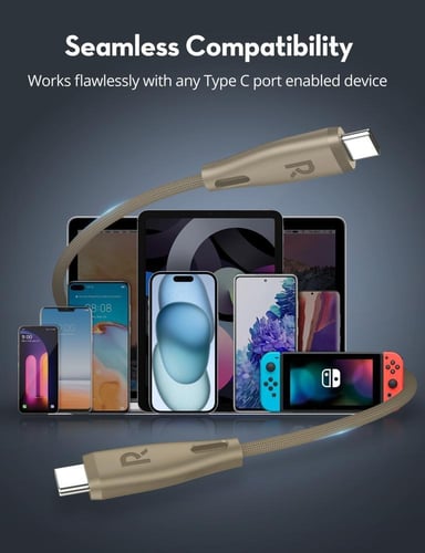 راف باور كيبل تايب سي تايب سي بقوة 60 واط 1.2متر -...