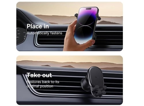 بيسوس ستاند جوال على المكيف - اسود