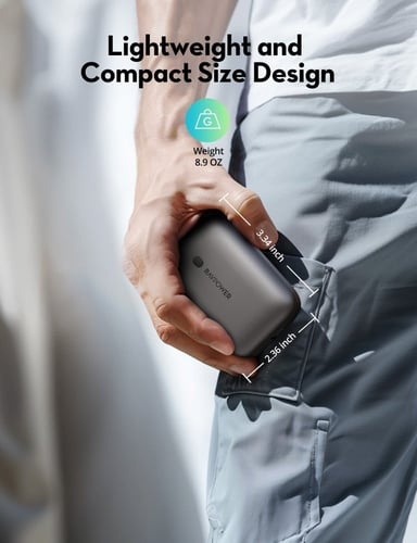 راف باور بطارية متنقلة بسعة 10000 ملي أمبير بقوة 2...