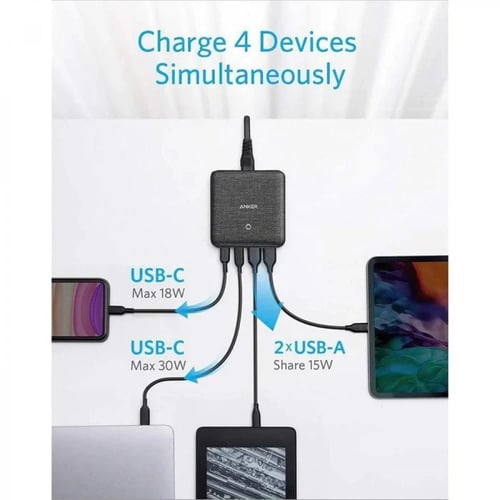 انكر شاحن باور بورت اتوم سليم 63 واط - قماش اسود