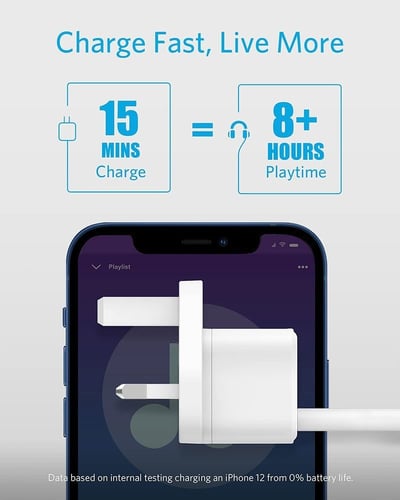 انكر شاحن جداري باور بورت بقوة 20 واط بمنفذ تايب س...