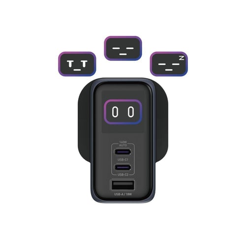 جودا شاحن جداري بقوة 140 واط بمنفذين تايب سي ومنفذ...