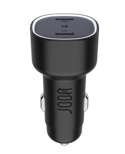 جودا شاحن سيارة بقوة 60 واط بمنفذين تايب سي - اسود