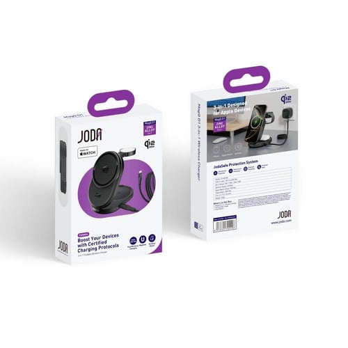 جودا منصة شحن كيوب بقوة 30 واط 3 في 1 - اسود