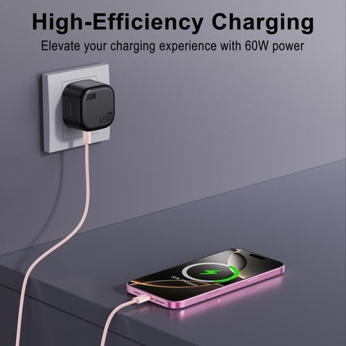 جودا كيبل نايلون بقوة 60 واط تايب سي الى تايب سي 1...