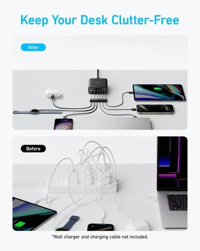 انكر منصة شحن بقوة 112 واط ثلاث منافذ يو اس بي وثل...