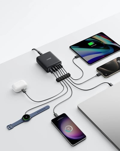 انكر منصة شحن بقوة 112 واط ثلاث منافذ يو اس بي وثل...
