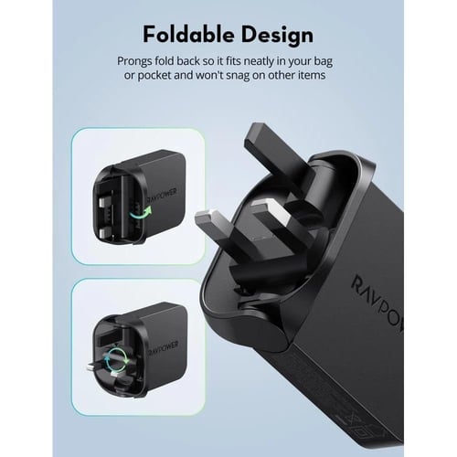 راف باور شاحن جداري نحيف بقوة 35 واط منفذ تايب سي...