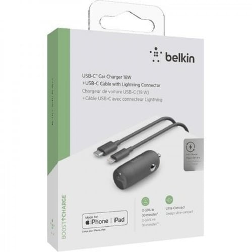 بيلكن شاحن سيارة سريع 18 واط - رأس تايب سي إلى لاي...