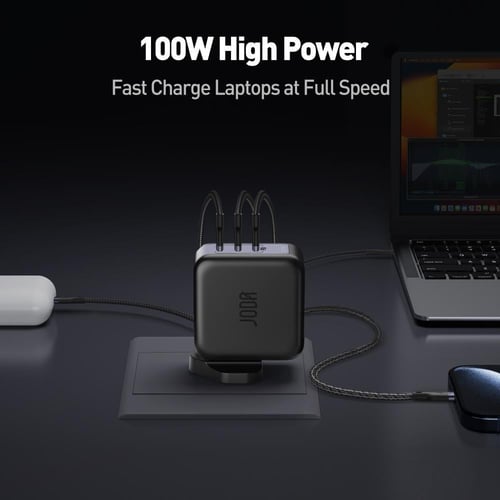 جودا شاحن جداري بقوة 100 واط بثلاث منافذ تايب سي -...