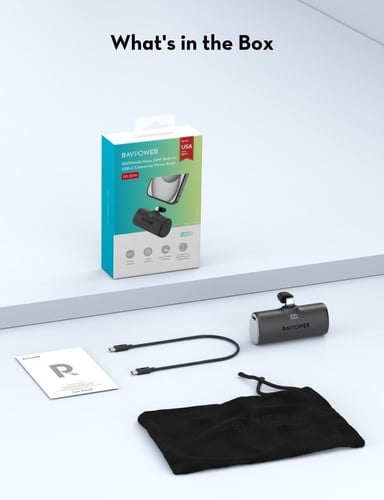 راف باور بطارية ميني بسعة 5000 ملي امبير بشاحن تاي...