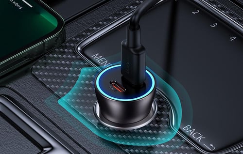 بيسوس شاحن سيارة بمنفذين تايب سي بقوة 40 واط