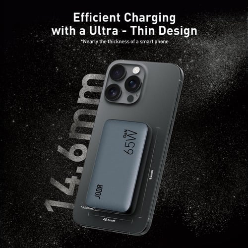 جودا شاحن جداري بقوة 65 واط بمنفذين تايب سي - اسود