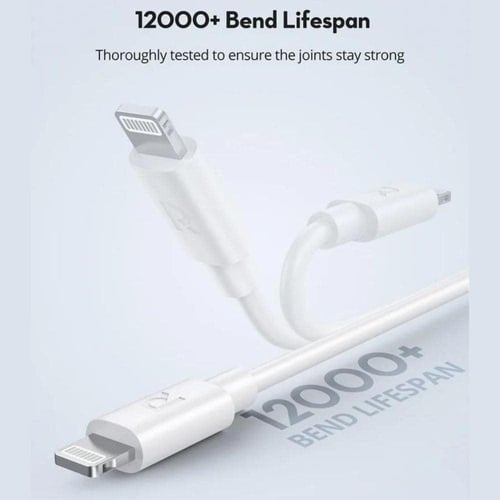 راف باور كيبل ايفون تايب سي لايتينق طول 1 متر أبيض