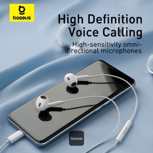 بيسوس سماعة اذن سلكية إنكوك تايب سي - ابيض