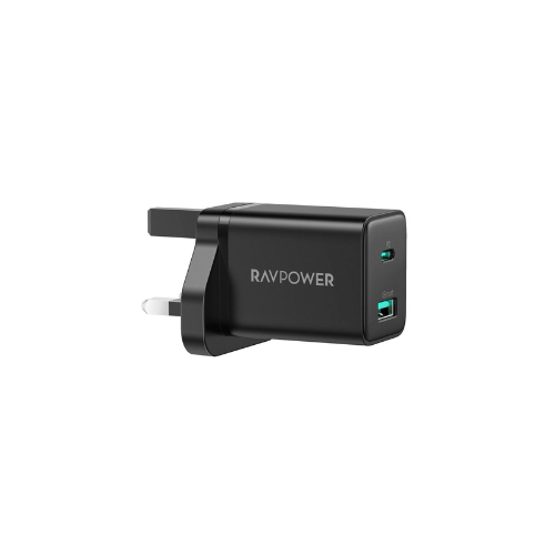 راف باور شاحن جداري 30 واط بمنفذ تايب سي ومنفذ يو...