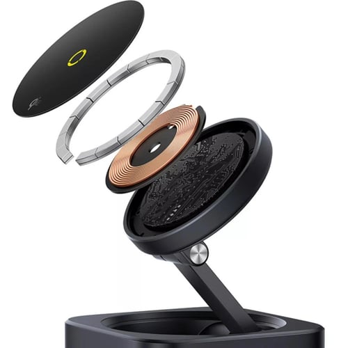 بيسوس منصة شحن 7 في 1 - اسود