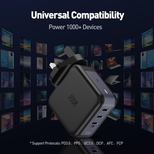 جودا شاحن جداري بقوة 100 واط بثلاث منافذ تايب سي -...