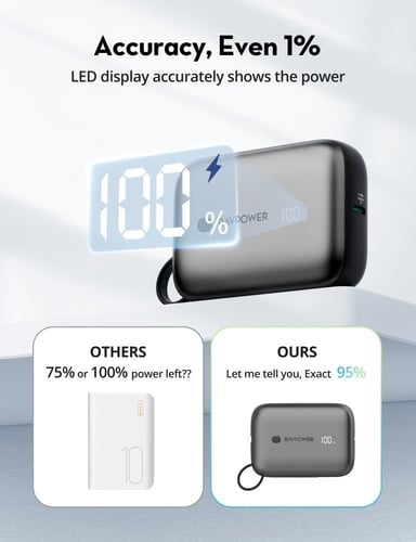 راف باور بطارية متنقلة بسعة 10000 ملي أمبير بقوة 2...