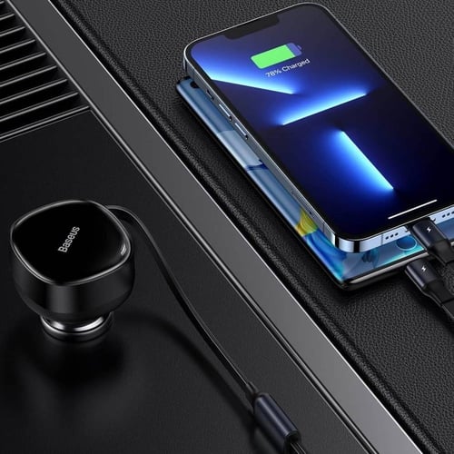 بيسوس شاحن سيارة Enjoyment قابل للسحب 2 في 1 C+L 3...