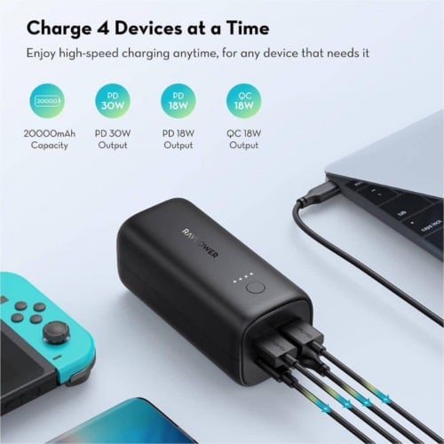 راف باور بطارية بسعة 20000 مل امبير 50 واط بتقنية...