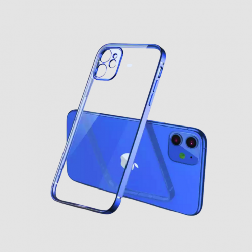 كفر جوال ايفون شفاف ازرق