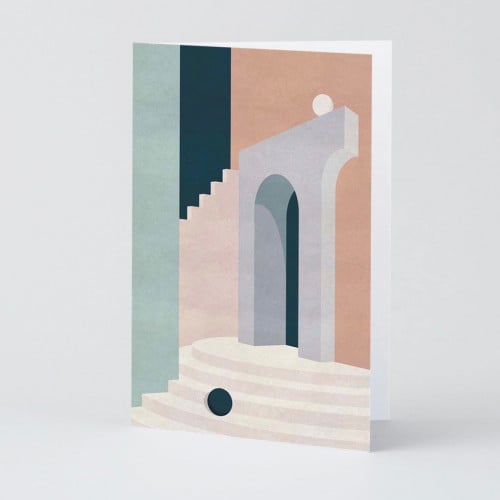 Pastel Doorway & Stairs Card