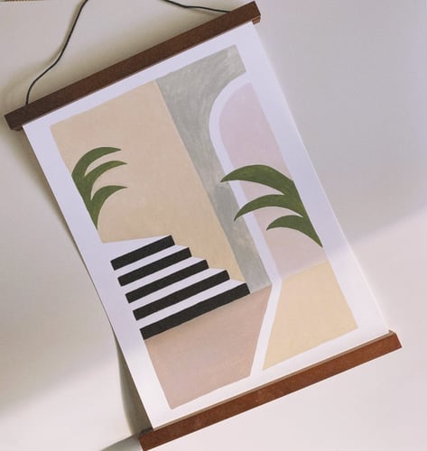 اطار خشبي لتثبيت الملصقات - بني