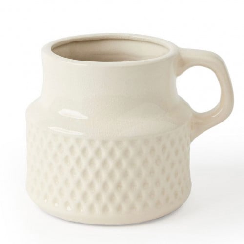 اصيص نباتات من السيراميك- عاجي