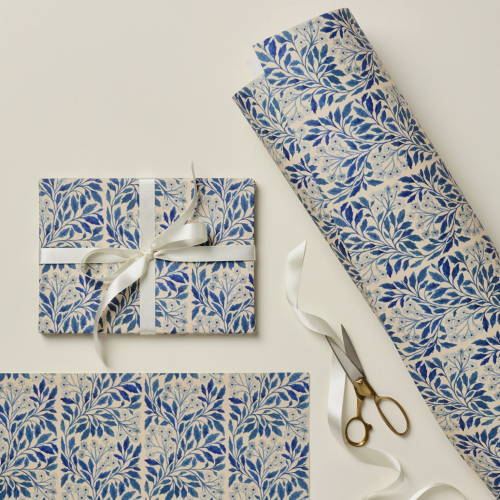 Blue Flora Patterned Paper