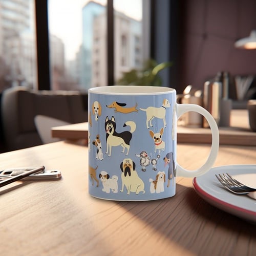 كوب بطبعات ورسومات