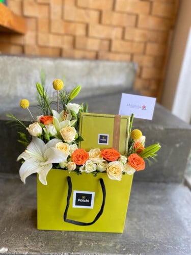 تنسيق شوكولاتة الباتشي بالورد