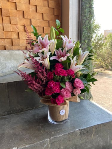 فازة الورد بالقش