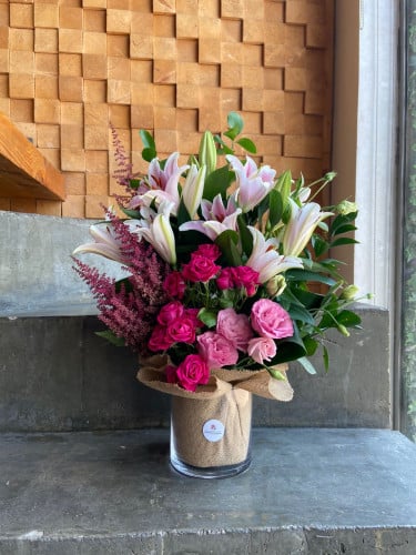 فازة الورد بالقش