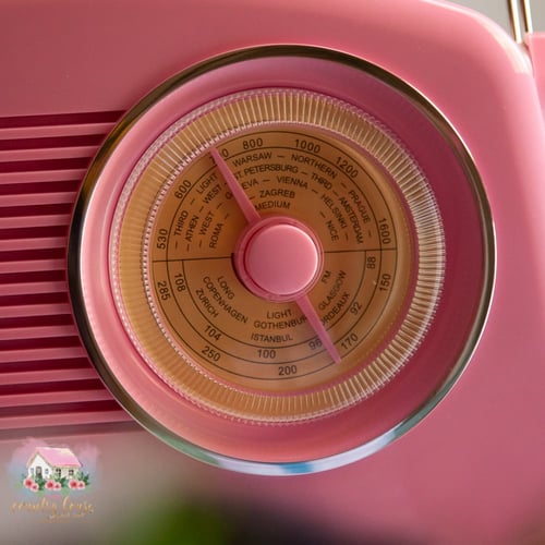 5095 راديو ريترو حجم كبير (زهري)